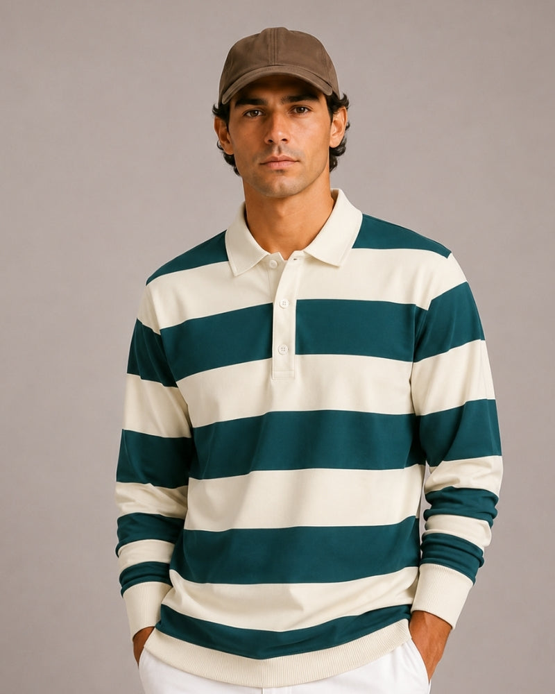 Vintage Stripe Rugby Polo