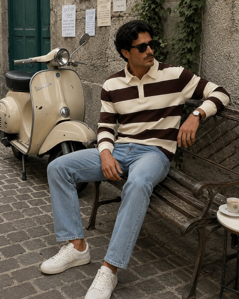 Vintage Stripe Rugby Polo